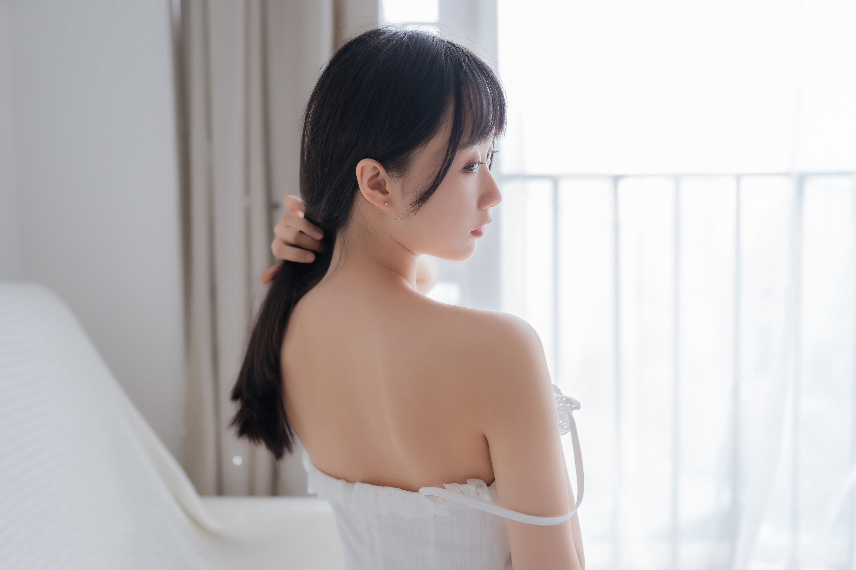 图片[1]-木棉棉 – NO.052 木绵绵OwO 白色睡裙[40P]-XikXak